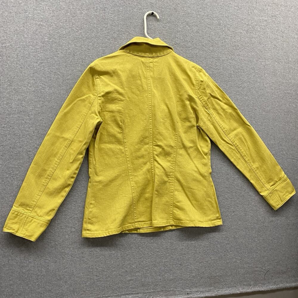 Company Ellen Tracy Yellow Utility Jacket Womens 12 Cotton Stretch Shacket - Picture 6 of 10